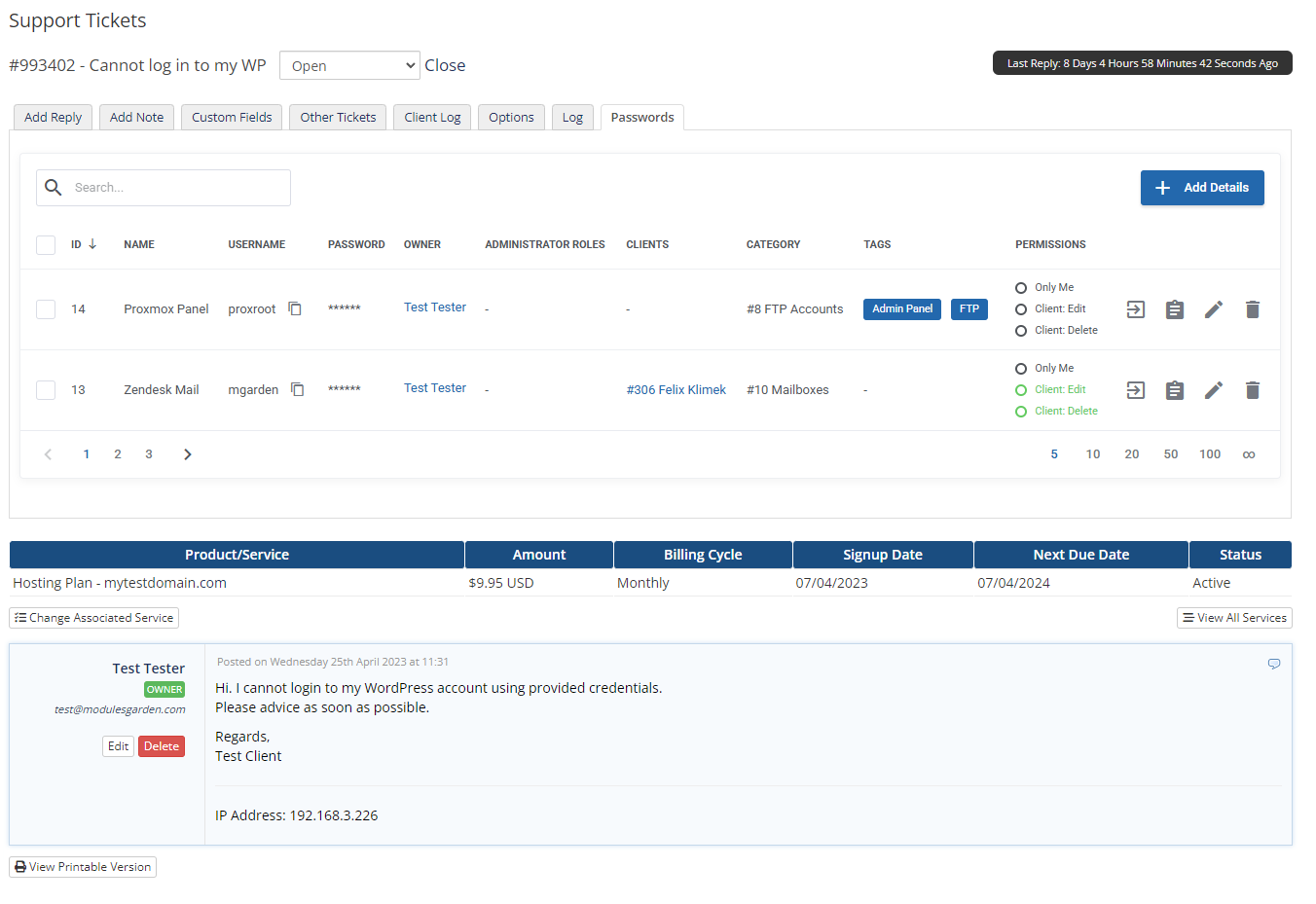 Password Manager For WHMCS: Module Screenshot 13