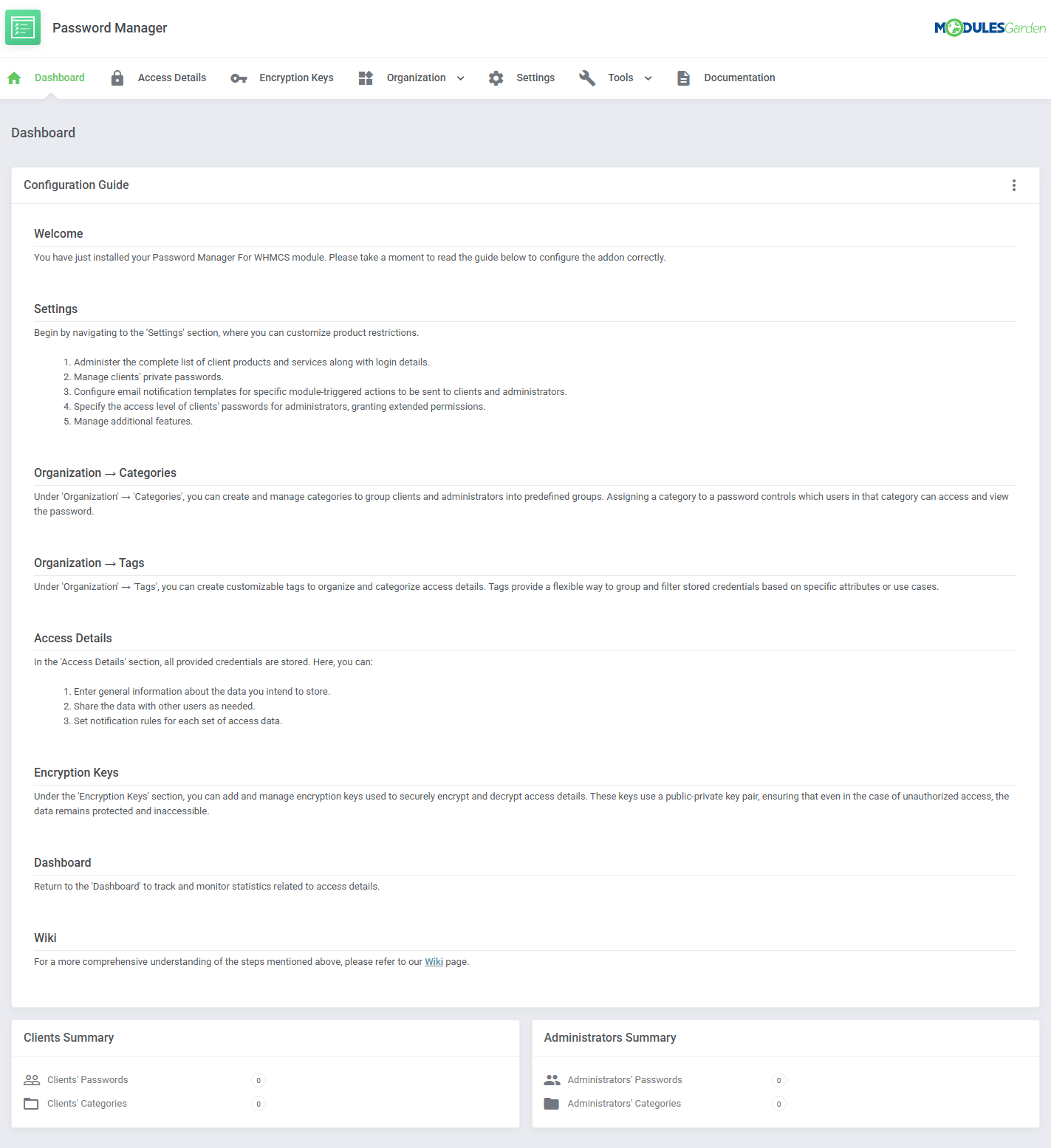 Password Manager For WHMCS: Module Screenshot 14