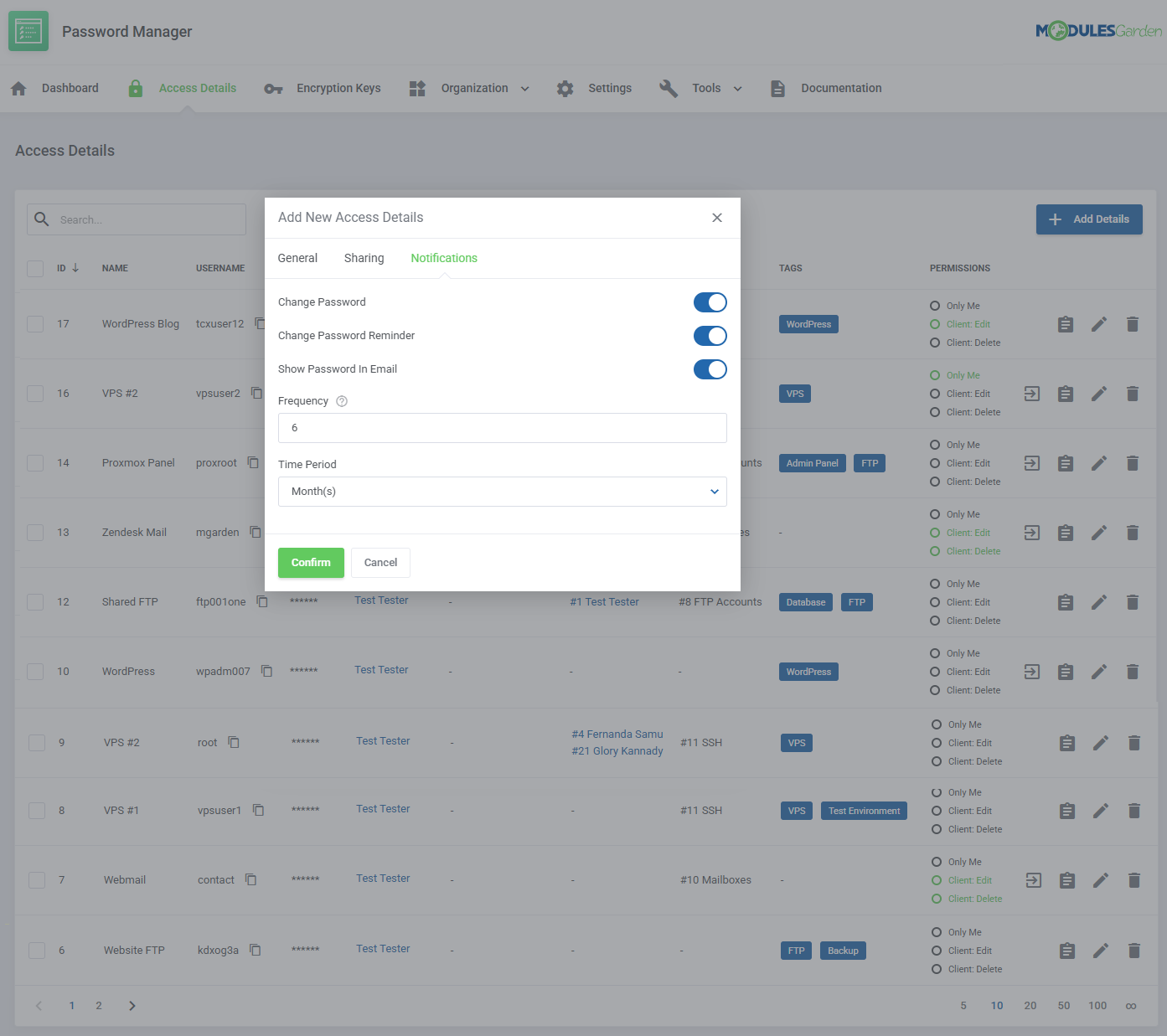 Password Manager For WHMCS: Module Screenshot 18