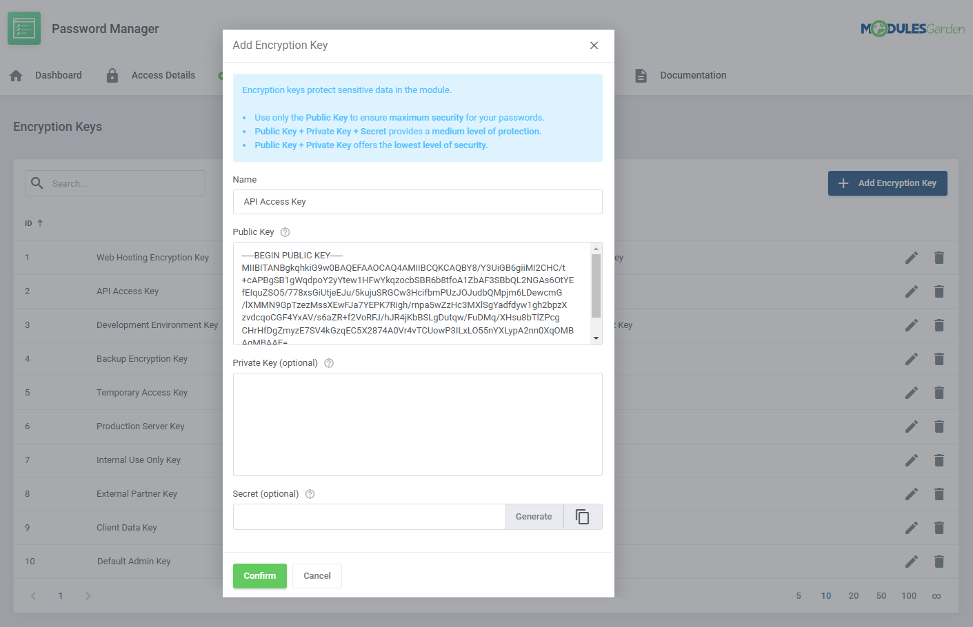 Password Manager For WHMCS: Module Screenshot 20