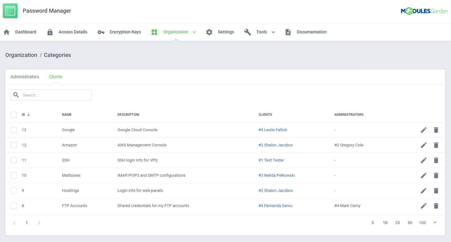 Password Manager For WHMCS: Module Screenshot 22