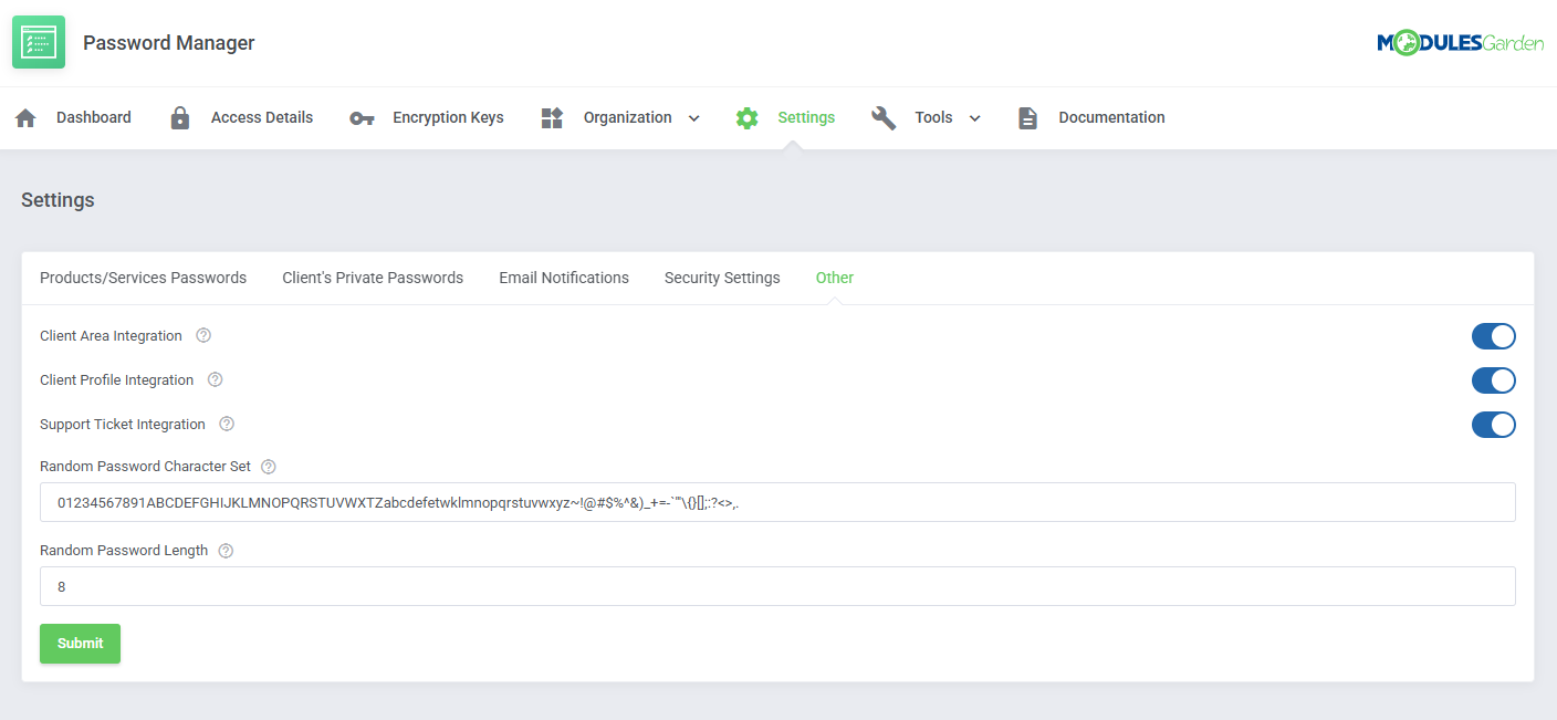 Password Manager For WHMCS: Module Screenshot 29