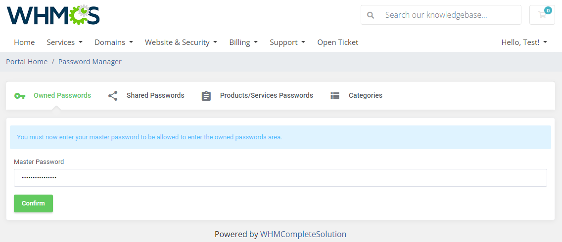 Password Manager For WHMCS: Module Screenshot 8