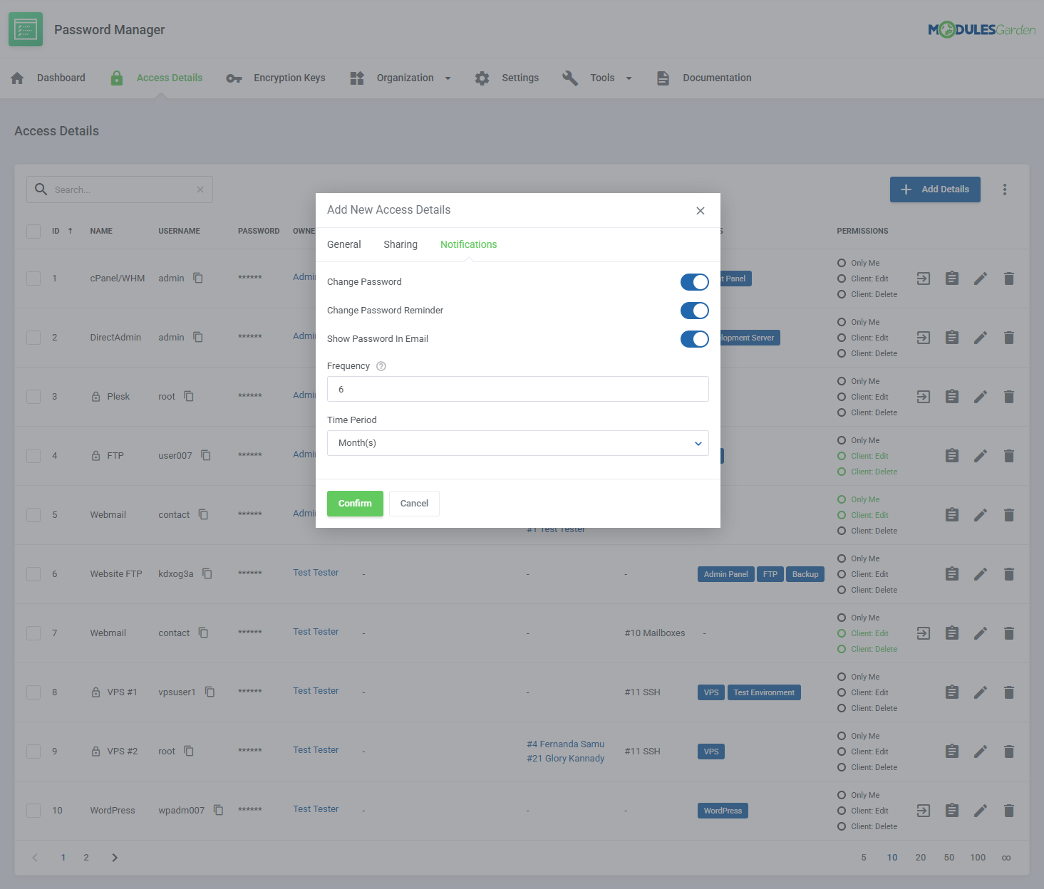 Password Manager For WHMCS: Module Screenshot 18