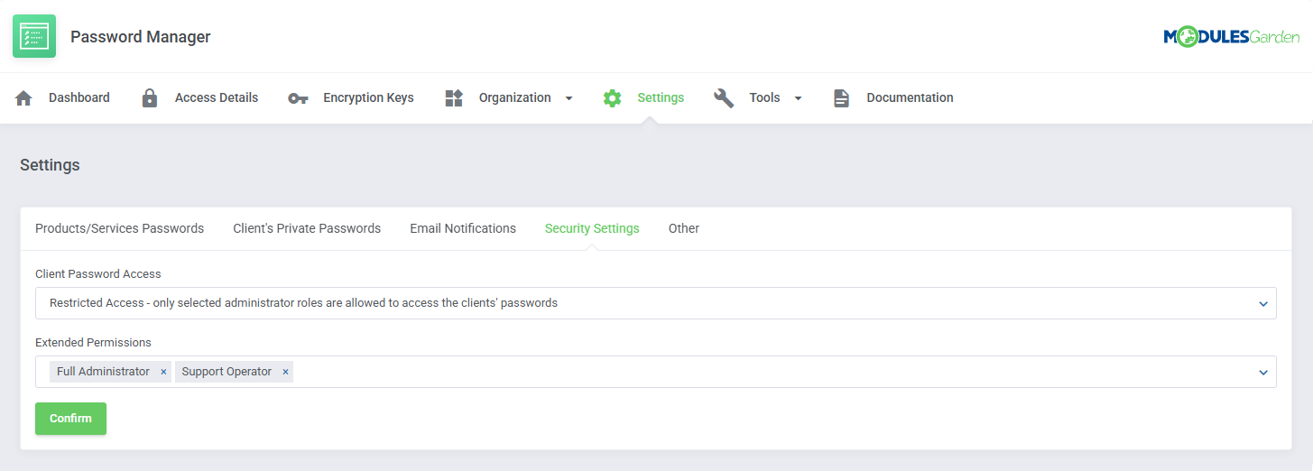 Password Manager For WHMCS: Module Screenshot 31