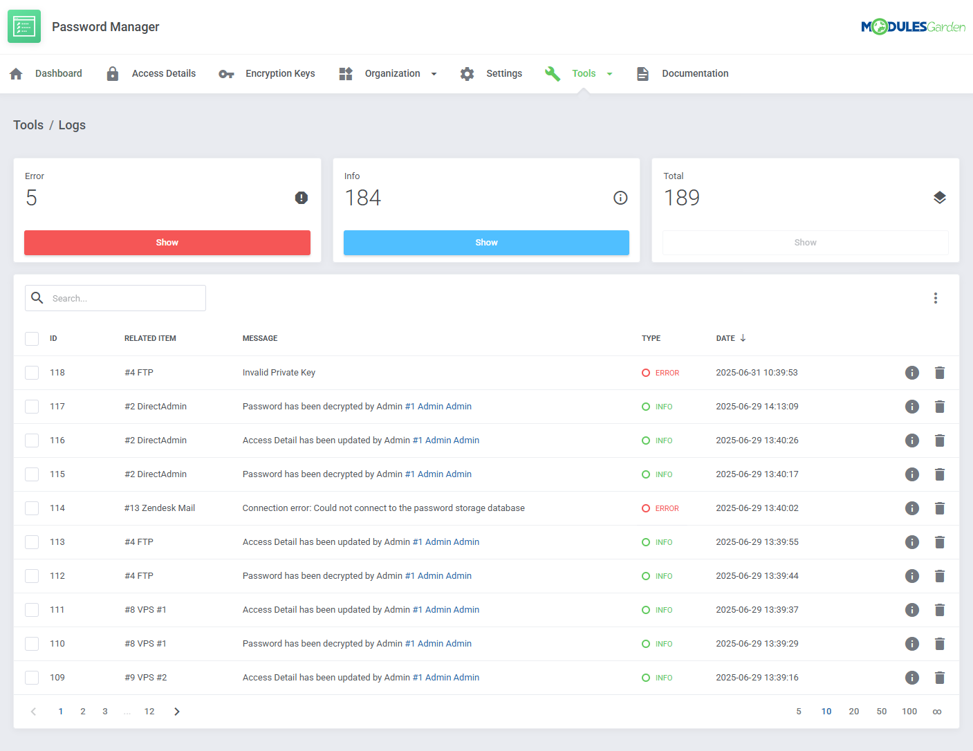Password Manager For WHMCS: Module Screenshot 41