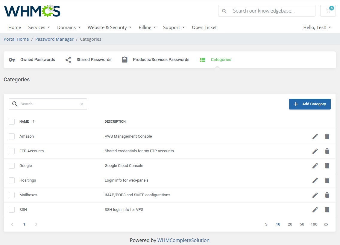 Password Manager For WHMCS: Module Screenshot 11