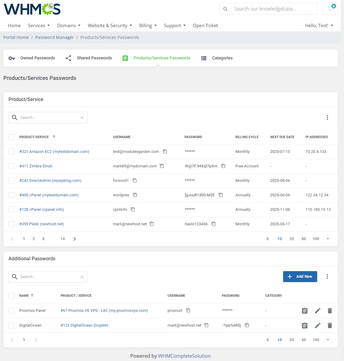Password Manager For WHMCS: Module Screenshot 10