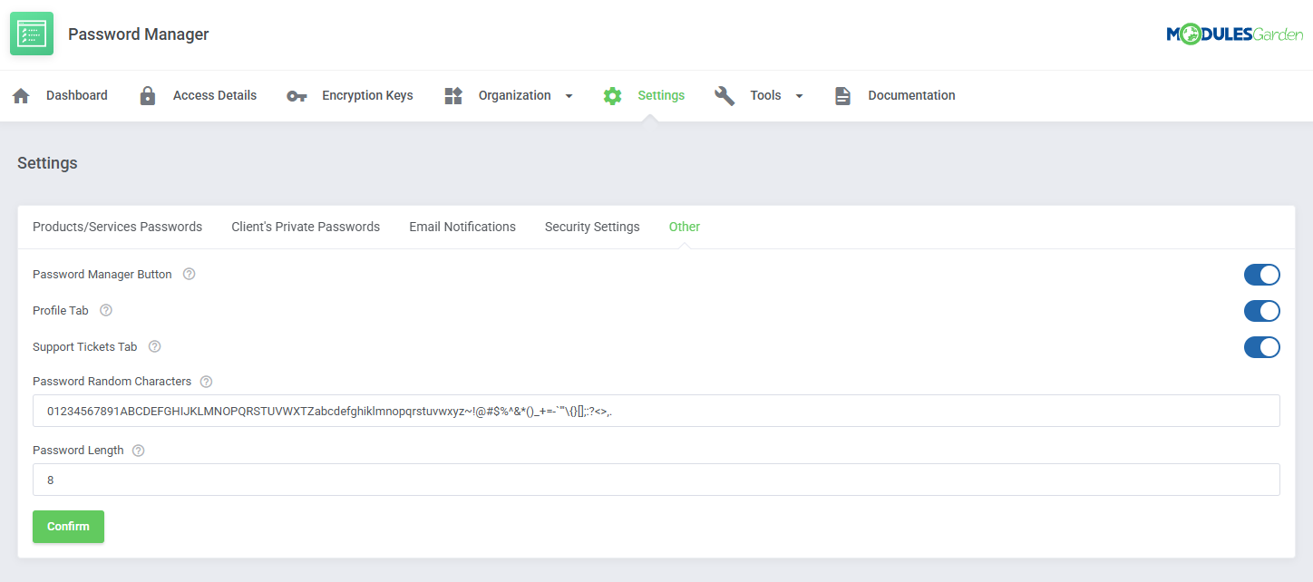 Password Manager For WHMCS: Module Screenshot 32