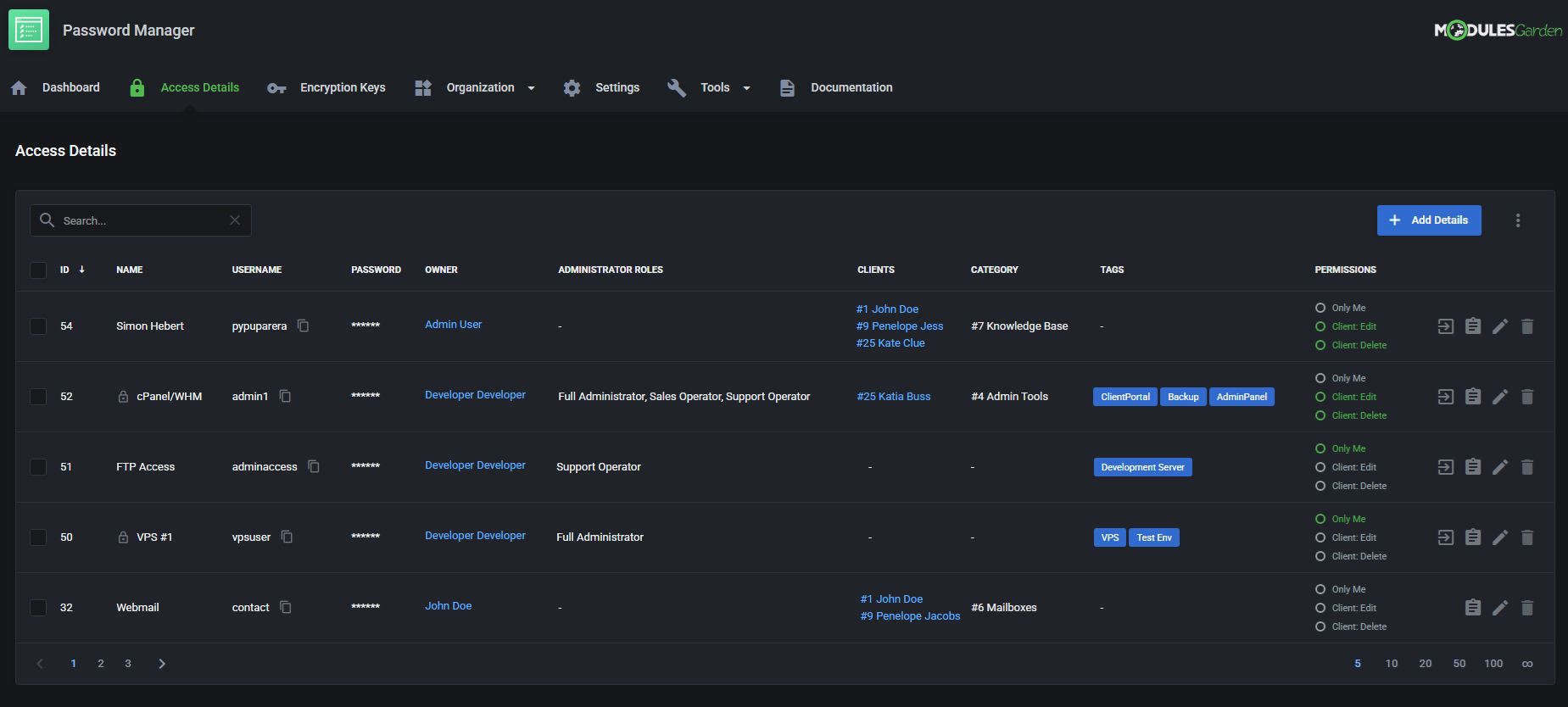 Password Manager For WHMCS: Module Screenshot 45