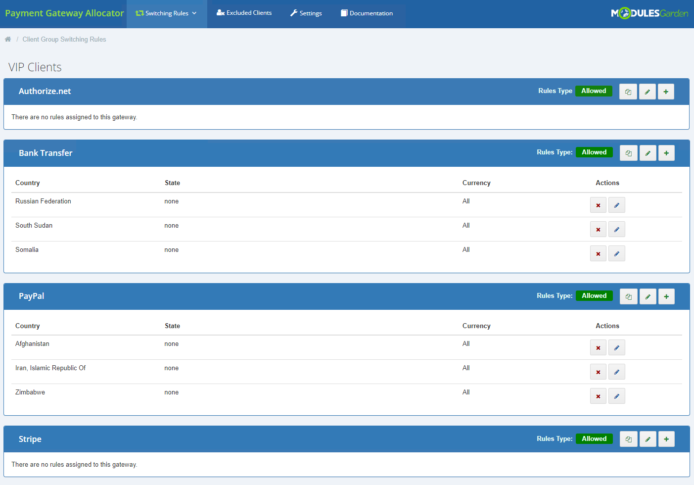 Payment Gateway Allocator For WHMCS: Module Screenshot 8