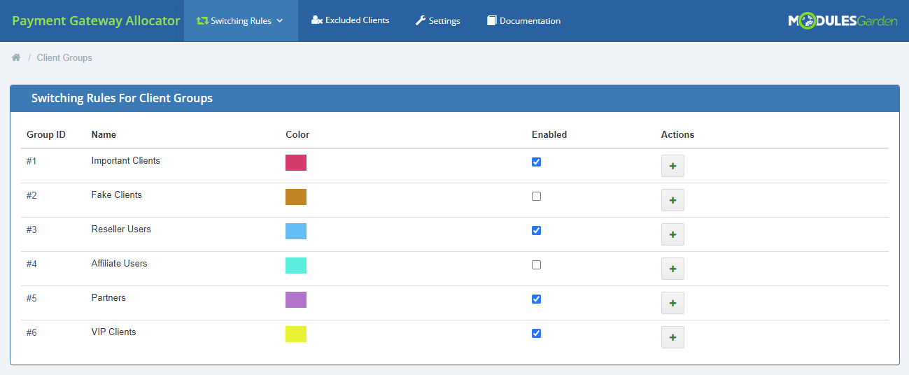 Payment Gateway Allocator For WHMCS: Module Screenshot 7