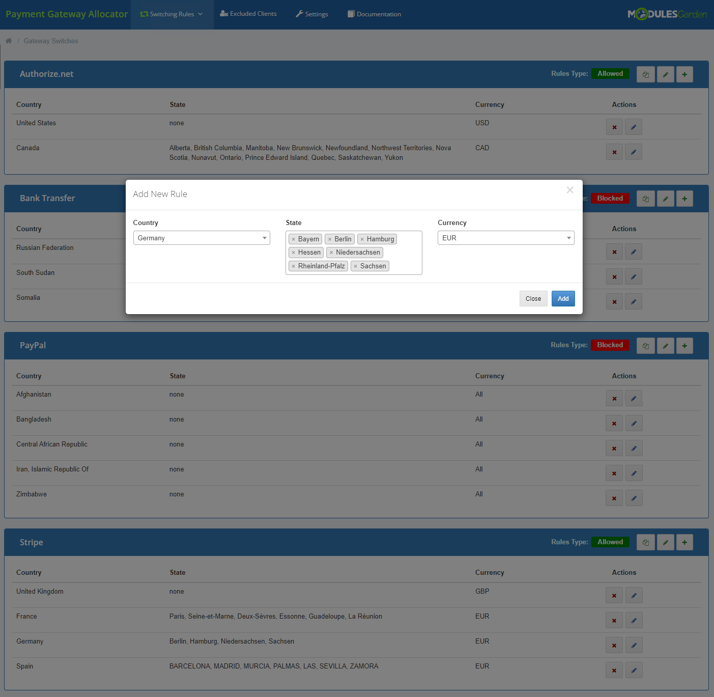 Payment Gateway Allocator For WHMCS: Module Screenshot 4