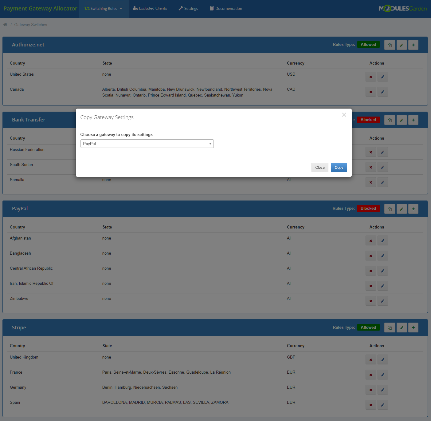 Payment Gateway Allocator For WHMCS: Module Screenshot 6