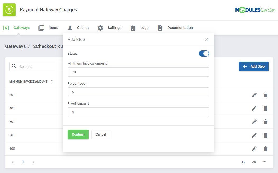 Payment Gateway Charges For WHMCS: Module Screenshot 10