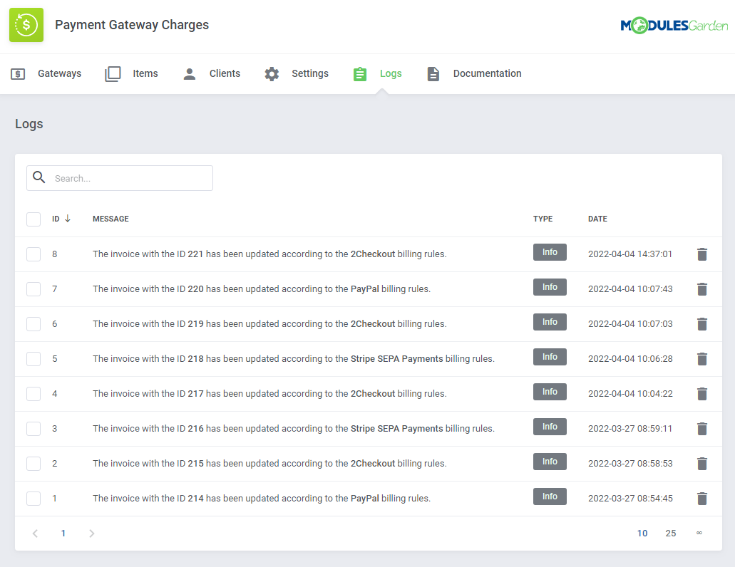 Payment Gateway Charges For WHMCS: Module Screenshot 19