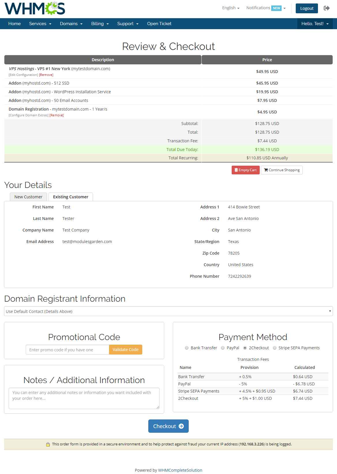 Payment Gateway Charges For WHMCS: Module Screenshot 2