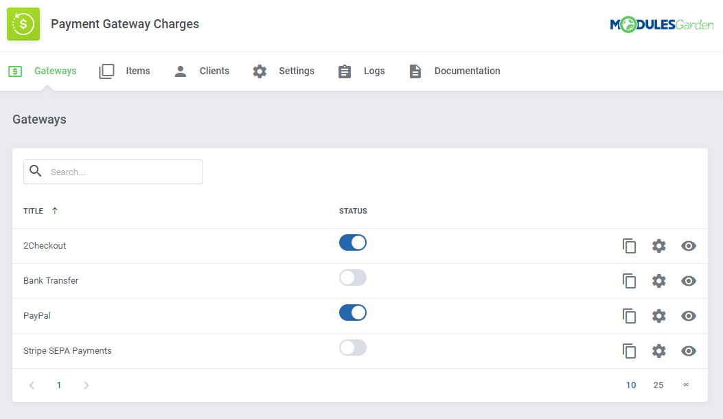 Payment Gateway Charges For WHMCS: Module Screenshot 4