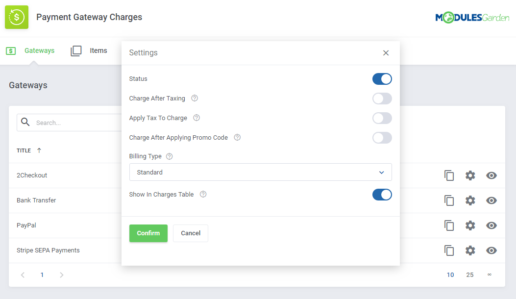 Payment Gateway Charges For WHMCS: Module Screenshot 6
