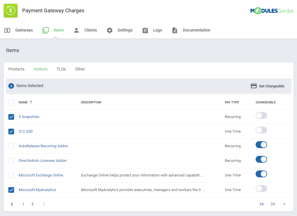 Payment Gateway Charges For WHMCS: Module Screenshot 14
