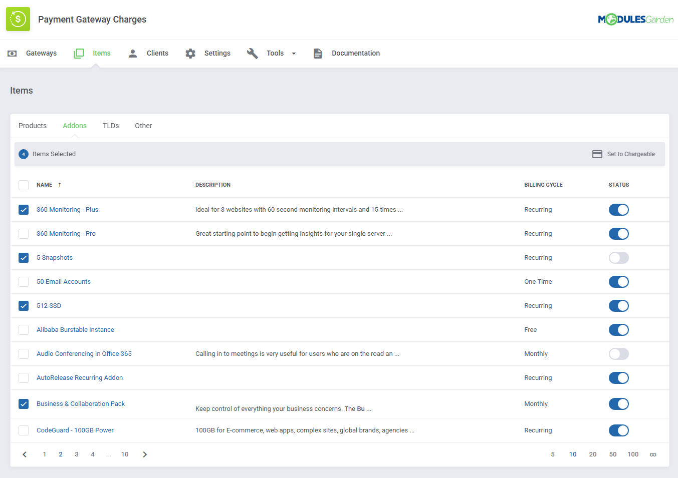 Payment Gateway Charges For WHMCS: Module Screenshot 14