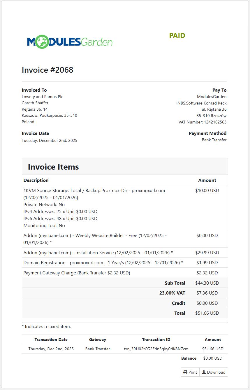 Payment Gateway Charges For WHMCS: Module Screenshot 2