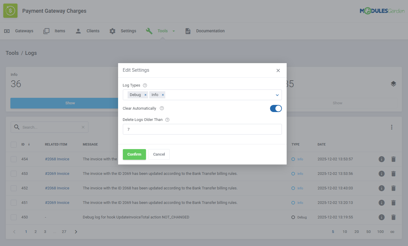 Payment Gateway Charges For WHMCS: Module Screenshot 20