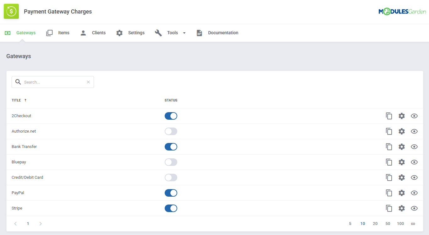 Payment Gateway Charges For WHMCS: Module Screenshot 3