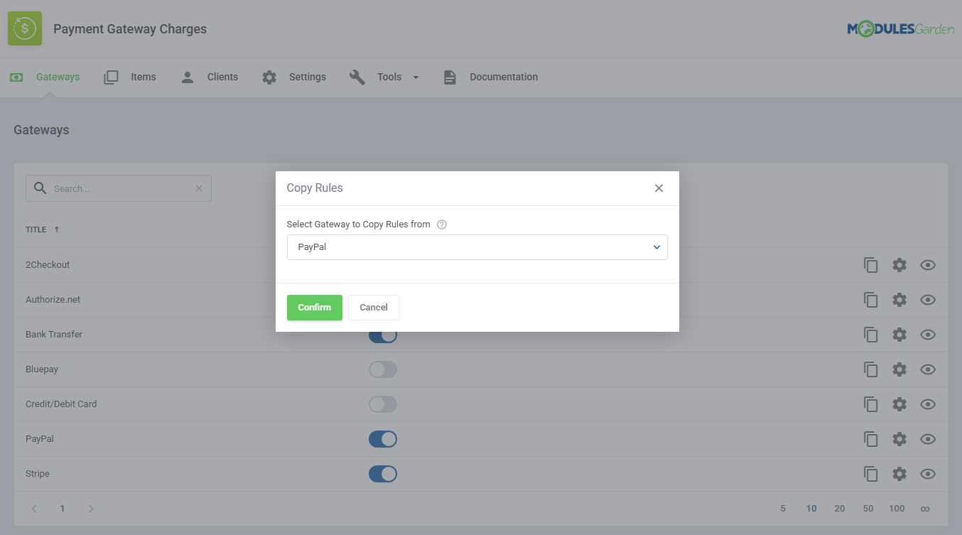 Payment Gateway Charges For WHMCS: Module Screenshot 4