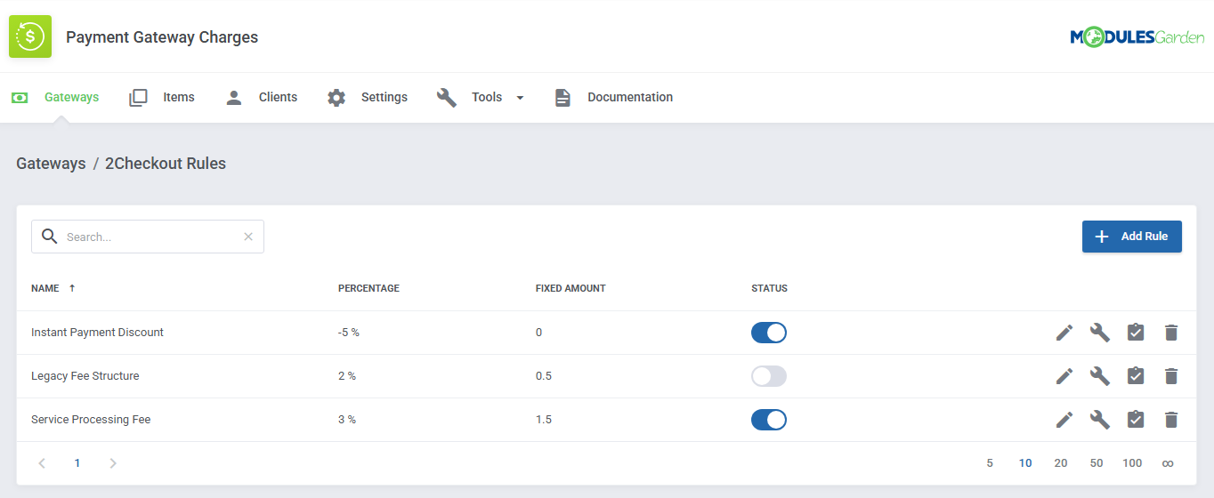 Payment Gateway Charges For WHMCS: Module Screenshot 6