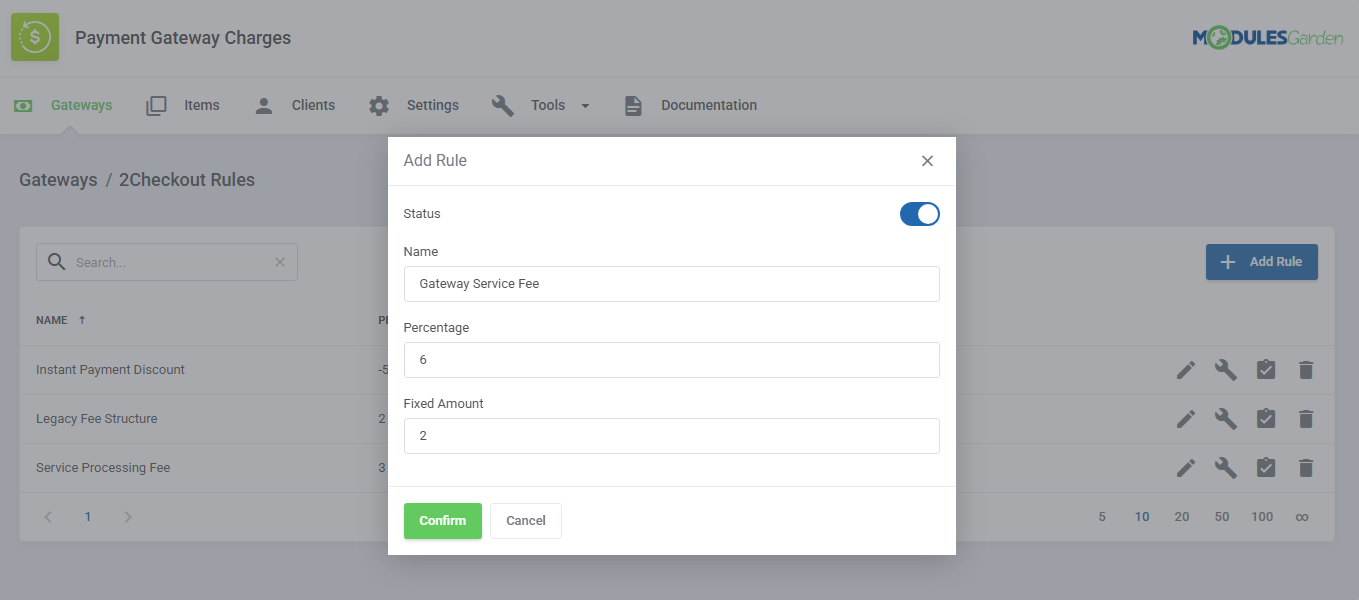 Payment Gateway Charges For WHMCS: Module Screenshot 7