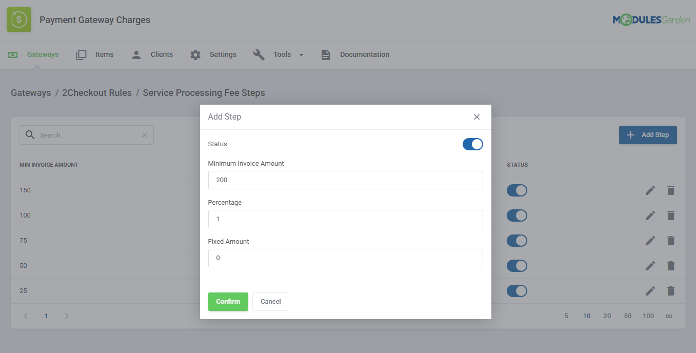 Payment Gateway Charges For WHMCS: Module Screenshot 9
