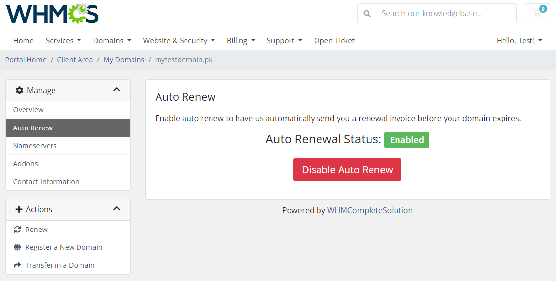 PKNIC Domain Registrar For WHMCS: Module Screenshot 6