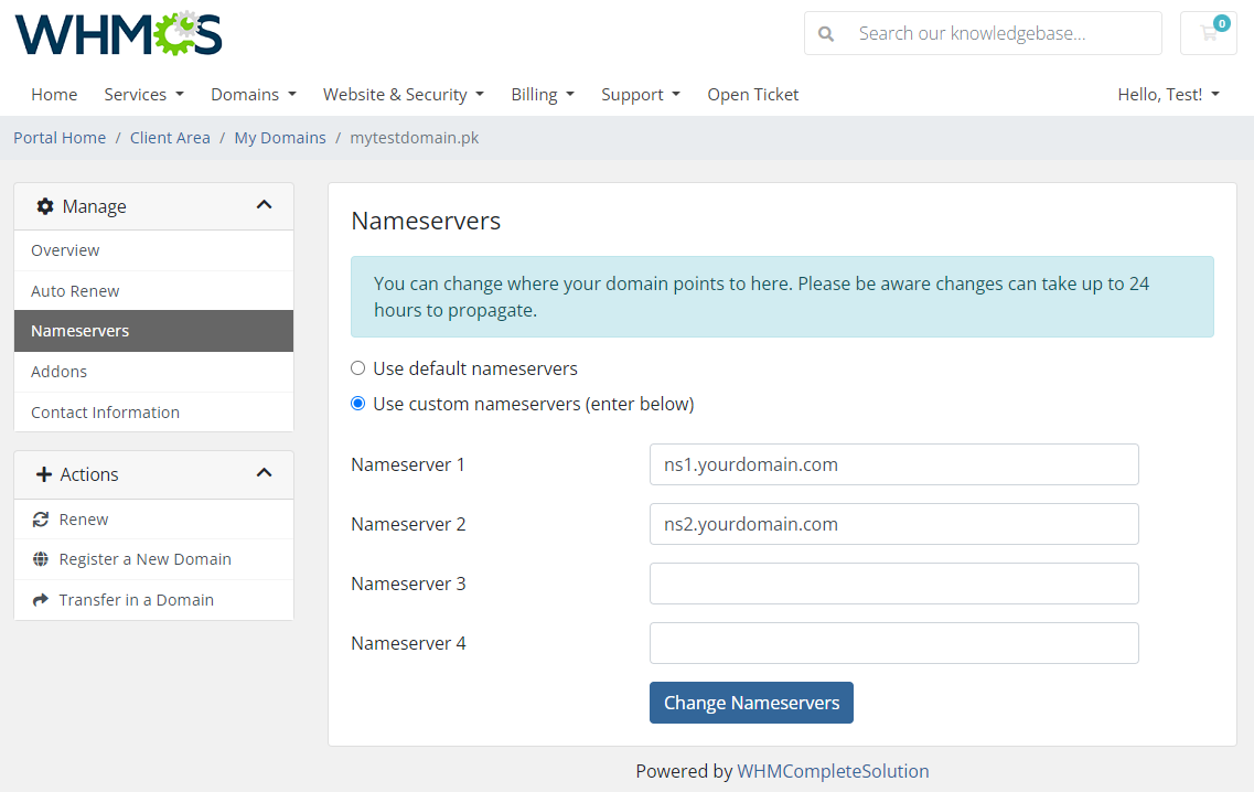 PKNIC Domain Registrar For WHMCS: Module Screenshot 7