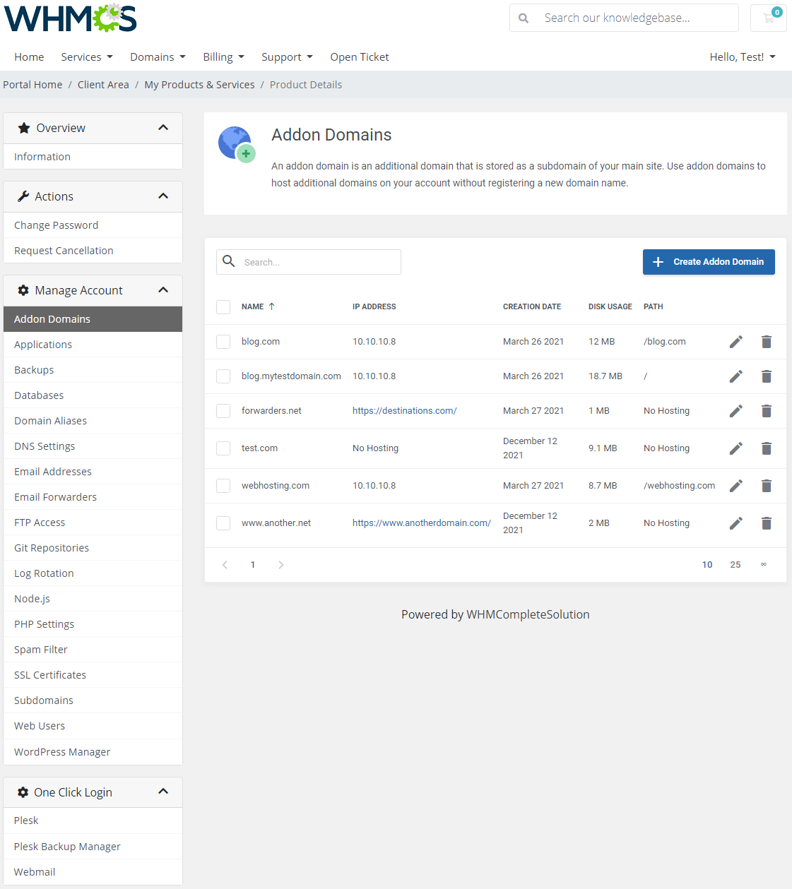 Plesk Extended For WHMCS: Module Screenshot 2