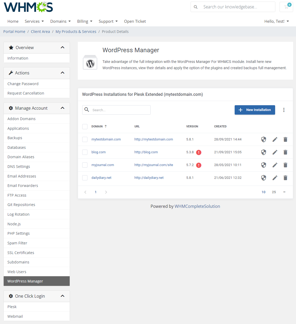 Plesk Extended For WHMCS: Module Screenshot 22