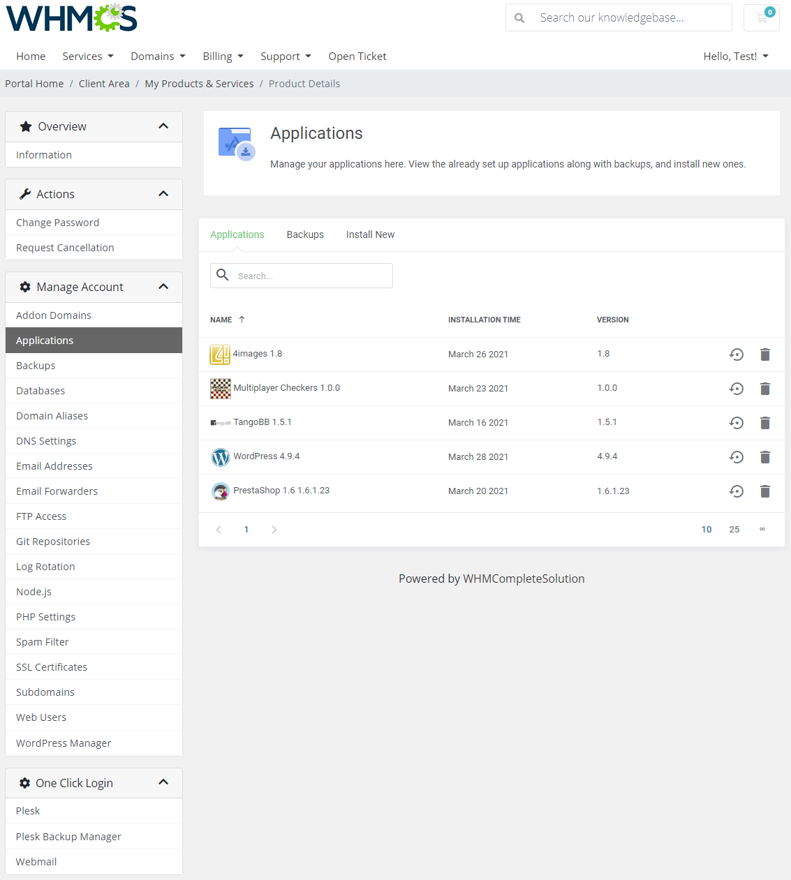 Plesk Extended For WHMCS: Module Screenshot 3