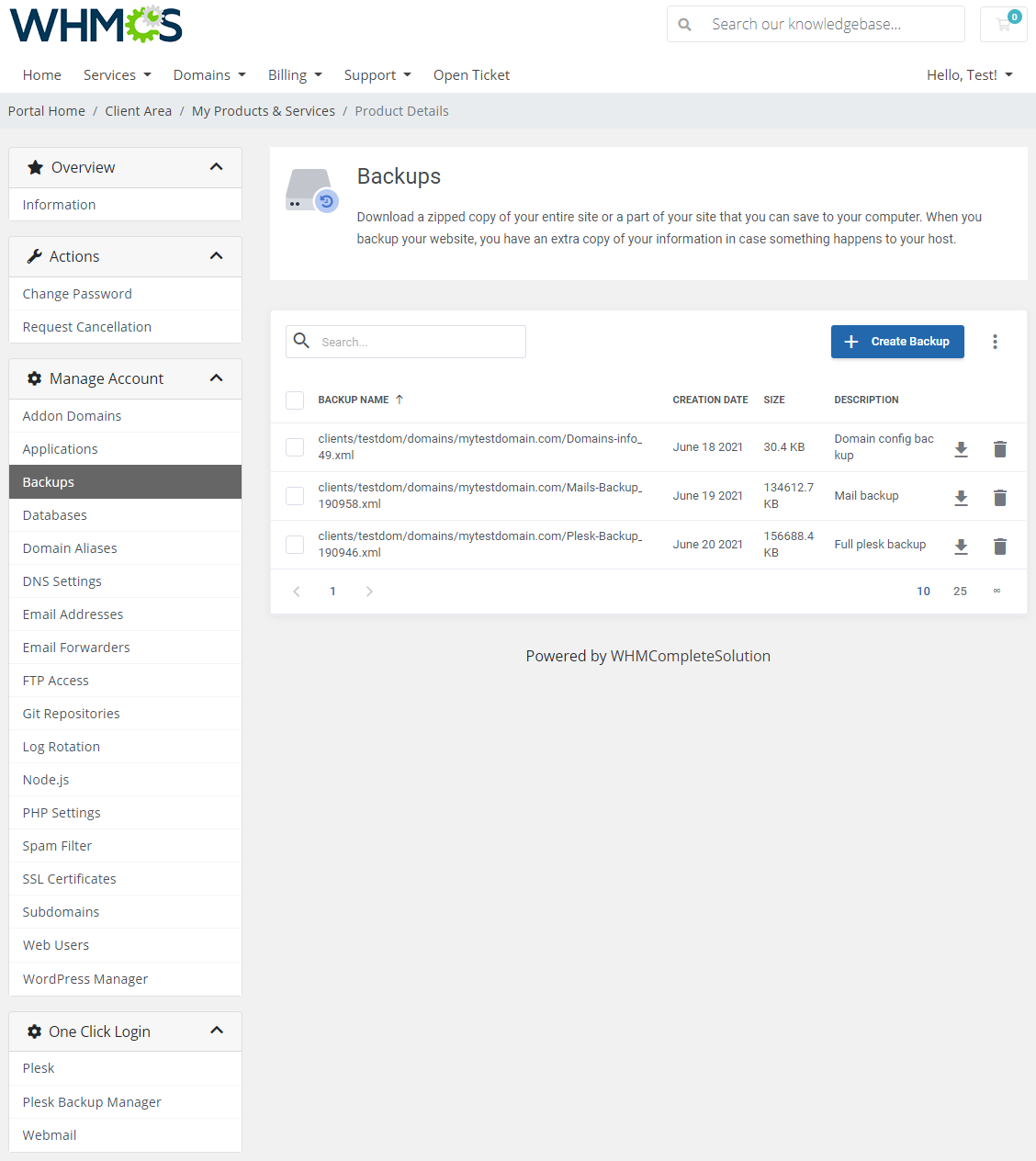 Plesk Extended For WHMCS: Module Screenshot 5