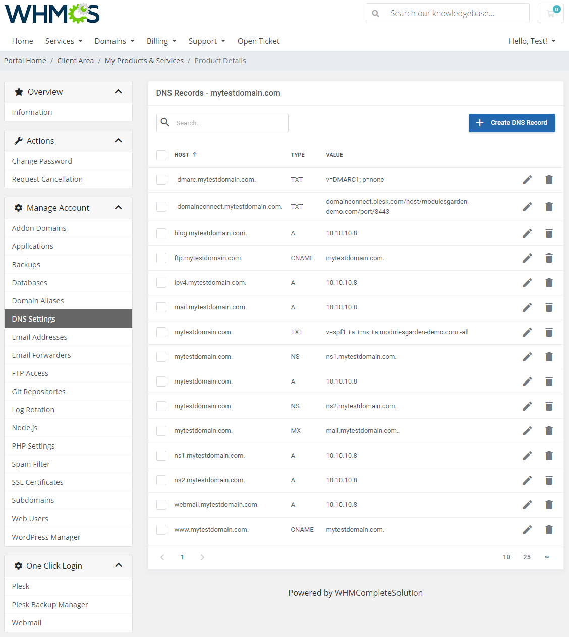Plesk Extended For WHMCS: Module Screenshot 8