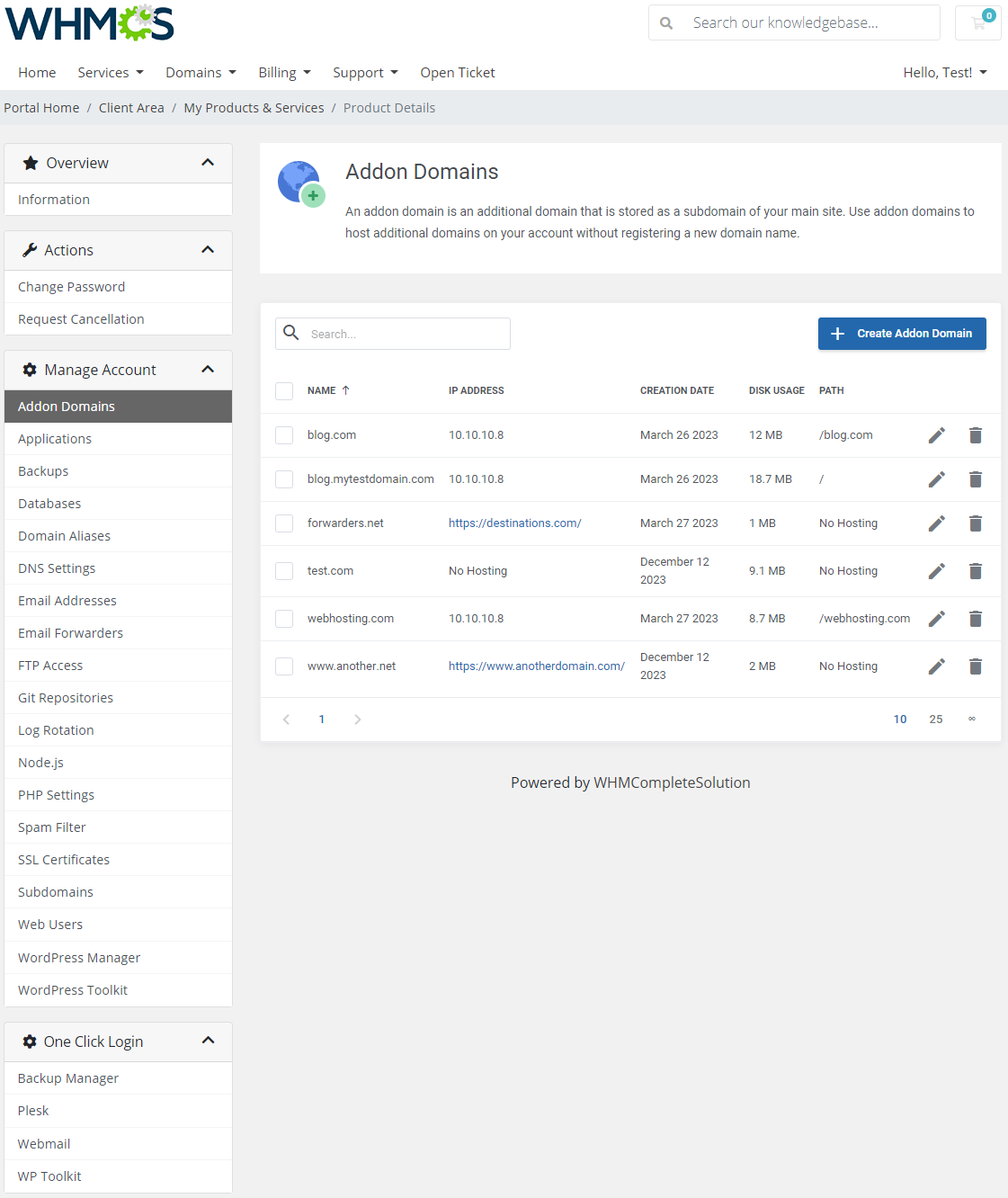 Plesk Extended For WHMCS: Module Screenshot 2