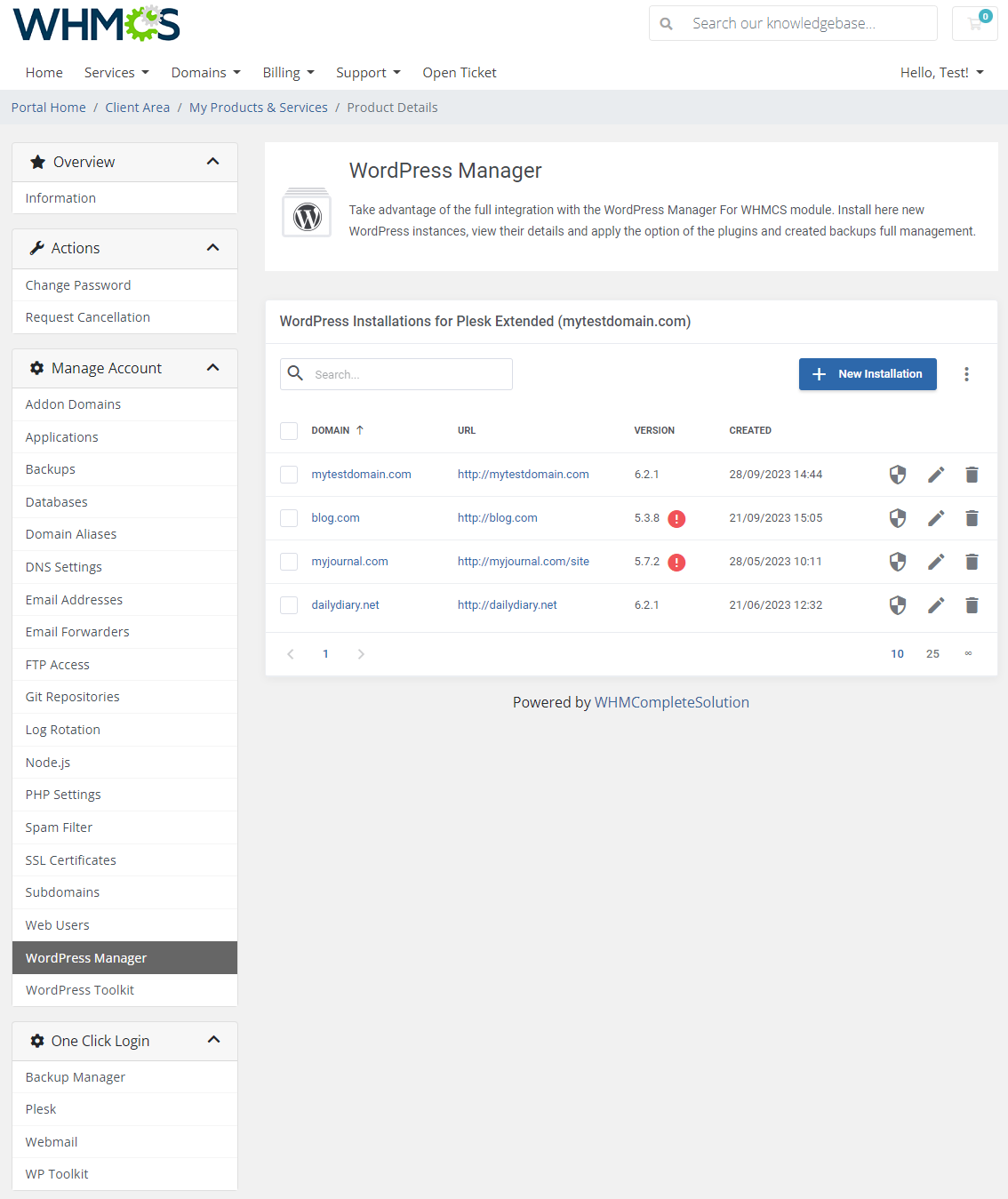 Plesk Extended For WHMCS: Module Screenshot 22