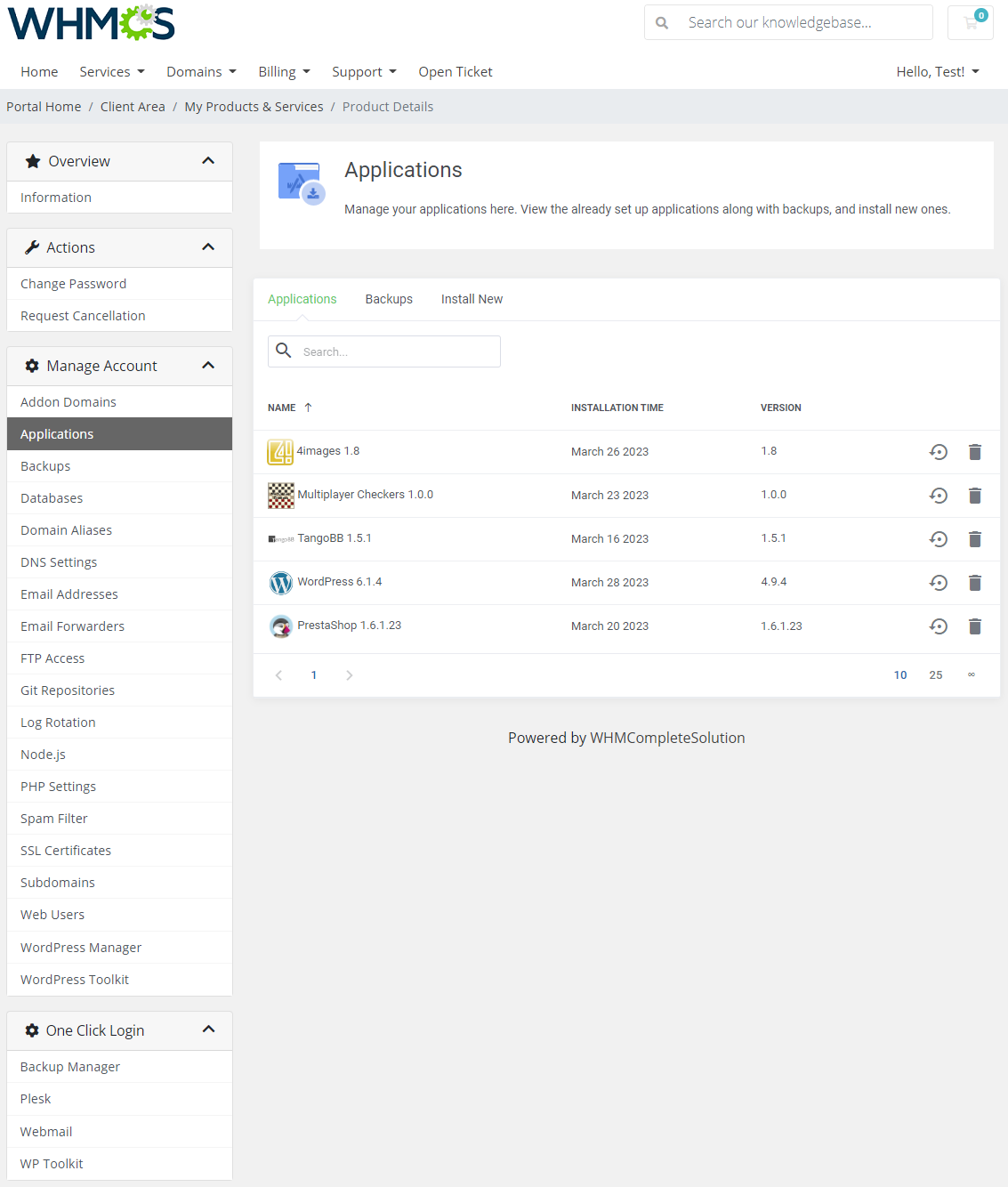 Plesk Extended For WHMCS: Module Screenshot 3