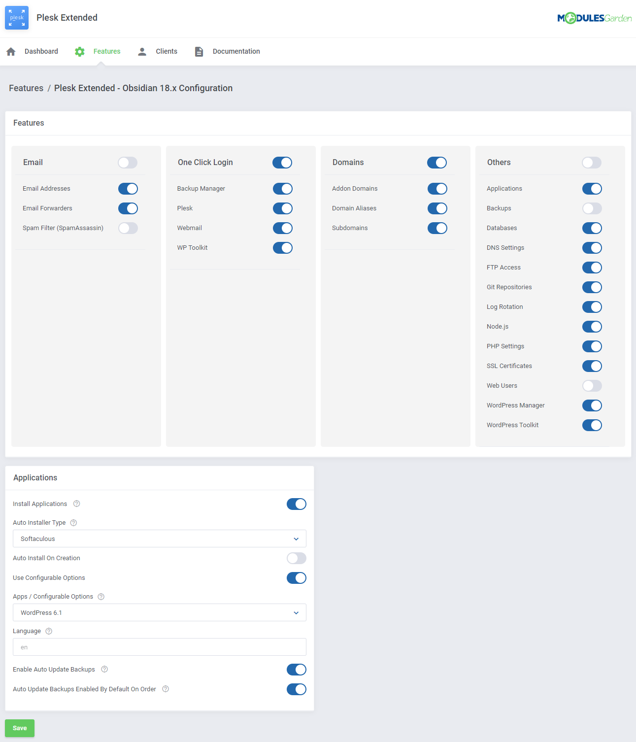 Plesk Extended For WHMCS: Module Screenshot 33