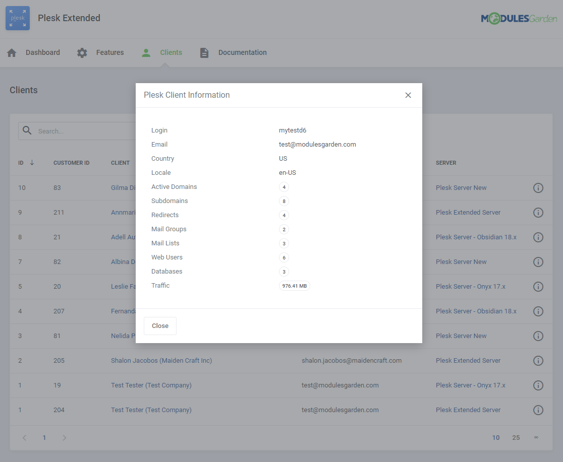 Plesk Extended For WHMCS: Module Screenshot 35