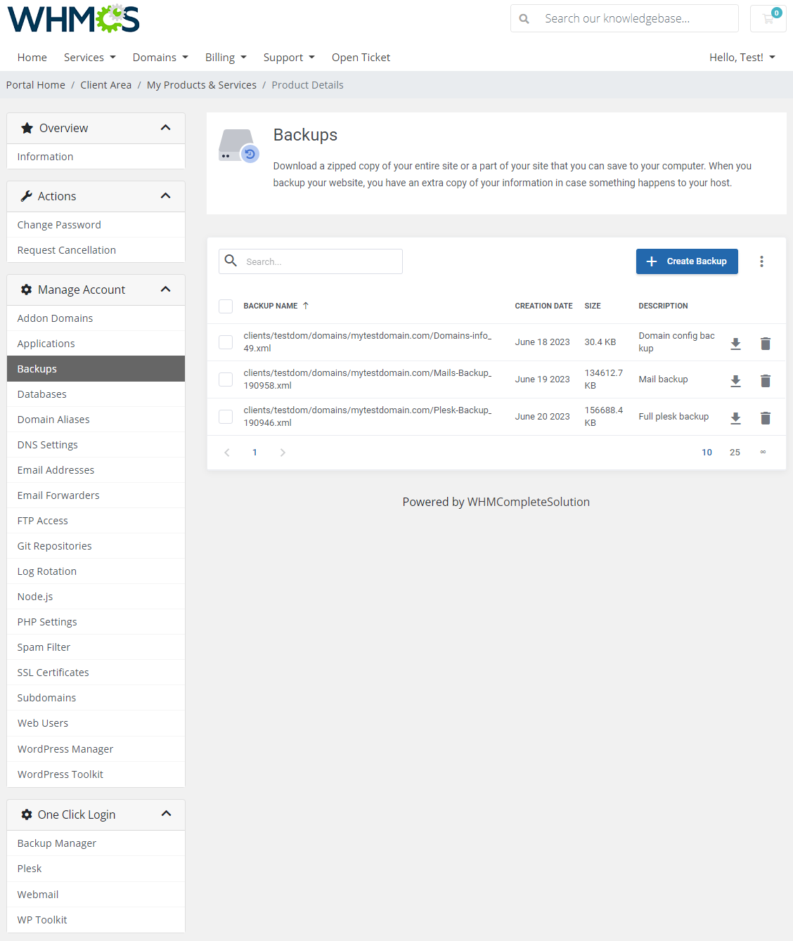 Plesk Extended For WHMCS: Module Screenshot 5