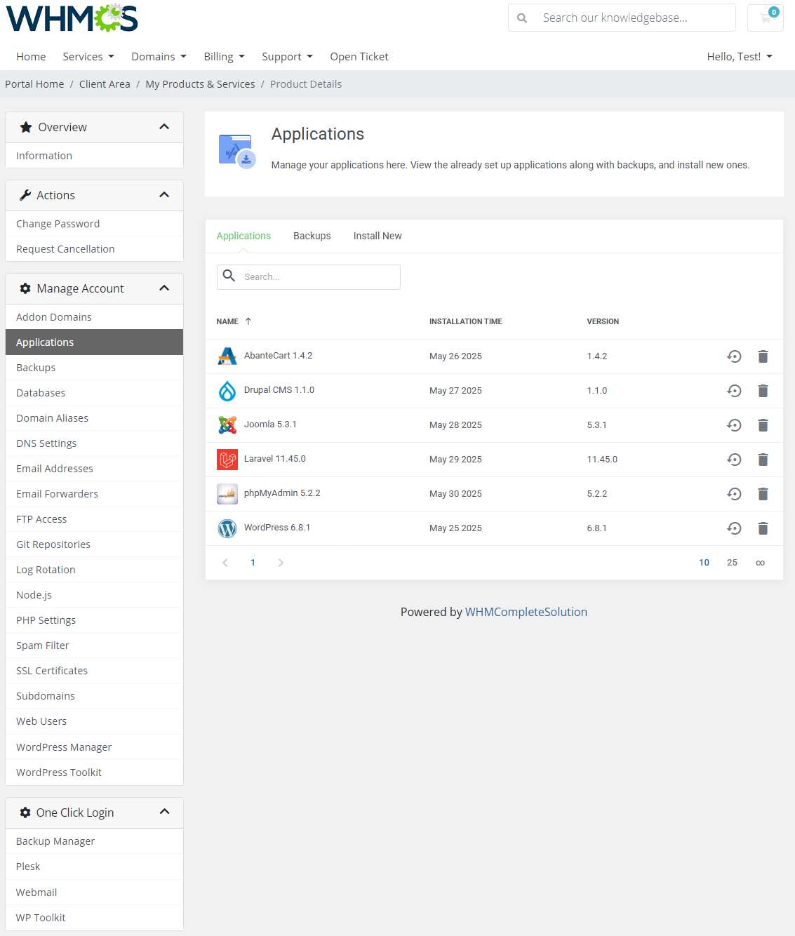 Plesk Extended For WHMCS: Module Screenshot 3