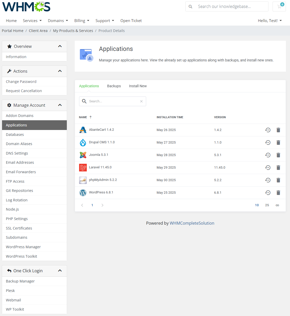 Plesk Extended For WHMCS: Module Screenshot 3