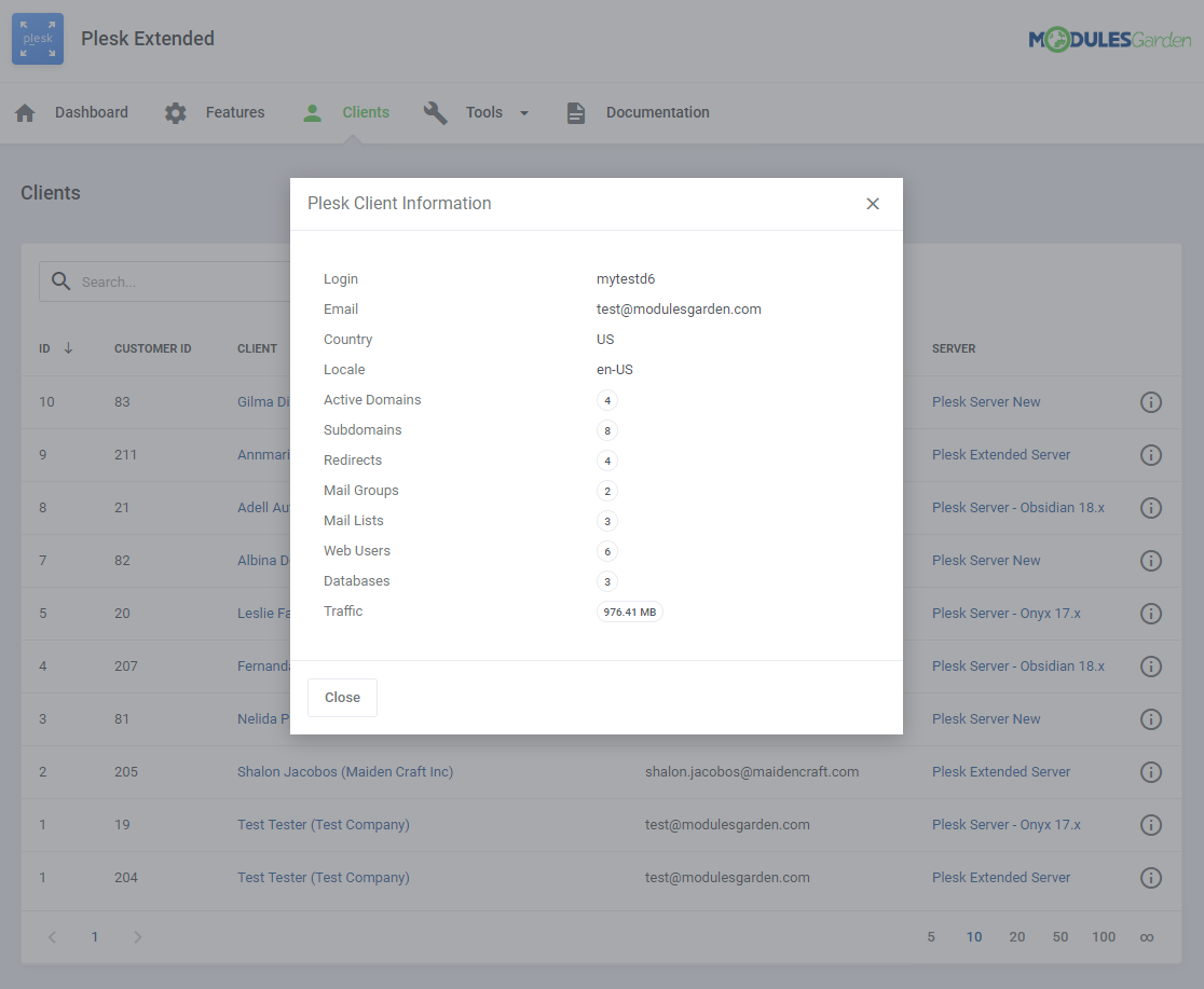 Plesk Extended For WHMCS: Module Screenshot 31