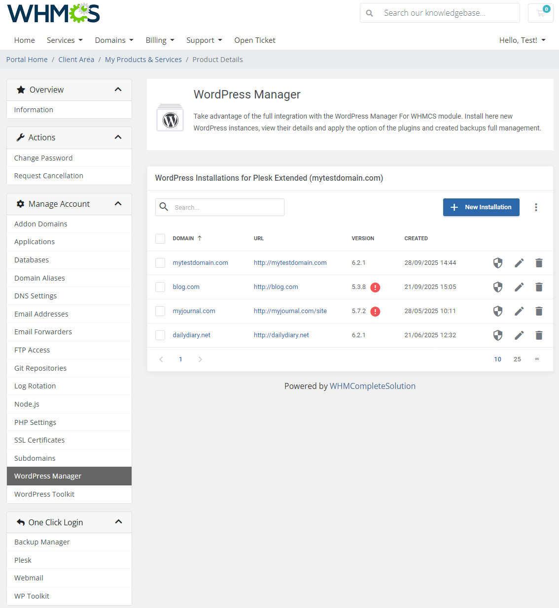 Plesk Extended For WHMCS: Module Screenshot 18