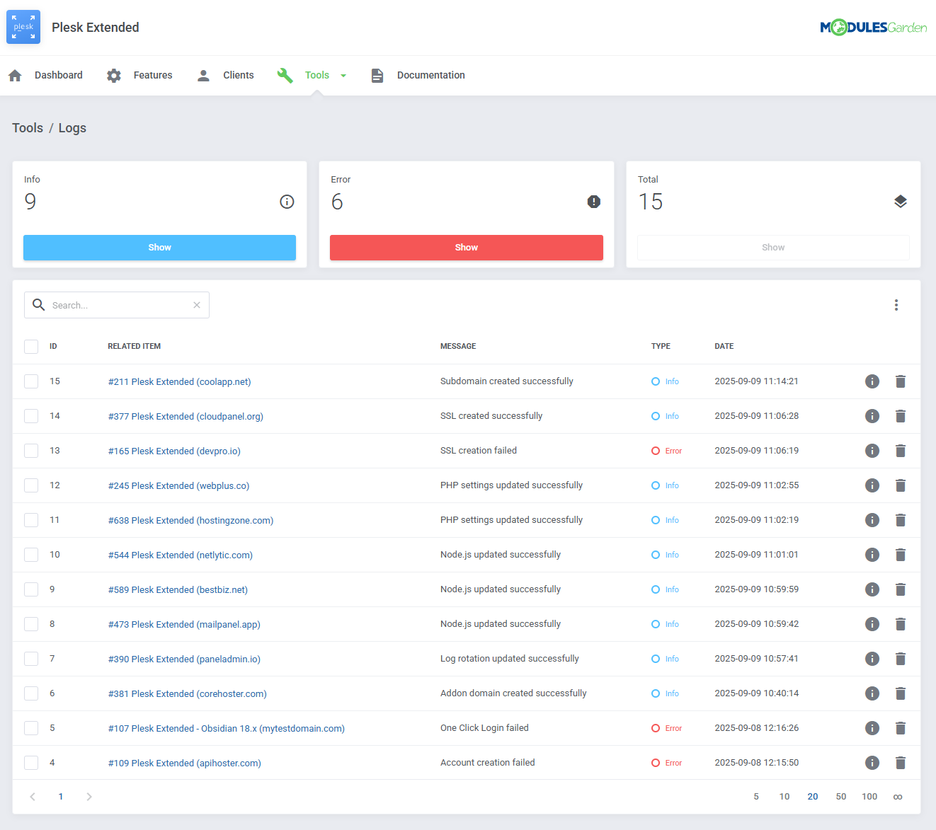 Plesk Extended For WHMCS: Module Screenshot 38